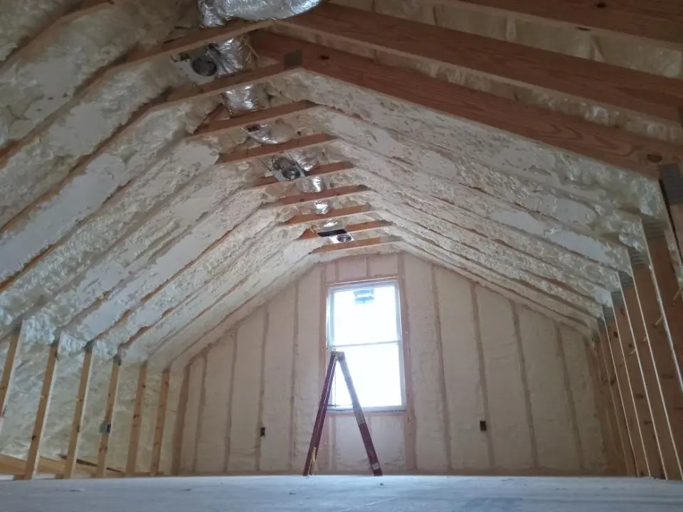 Spray foam roofing application for Crawl Space Insulation project in Harrison